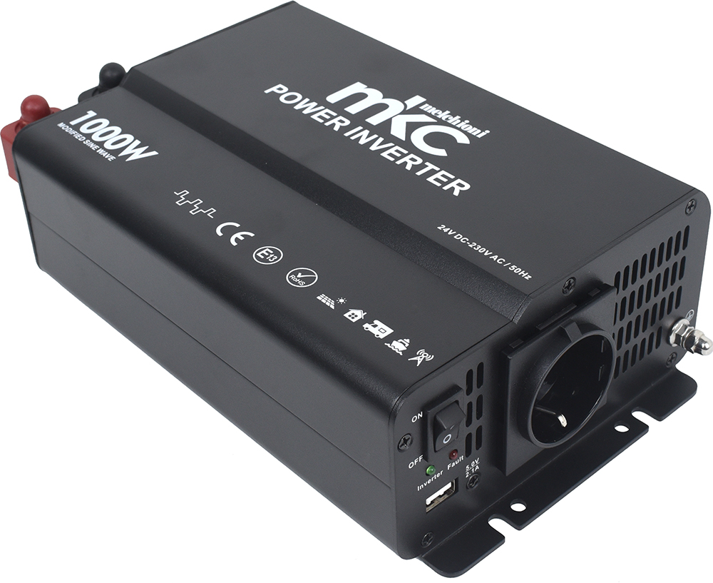 INVERTER MKC-RS1000M-24 24VDC 230VCA 1000W SOFTSTART ONDA MODIFICATA