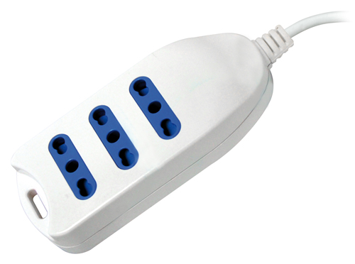 MKC 492518040 MultiSocket white n°3 sockets dual 10/16a - plug  2p+t 16a