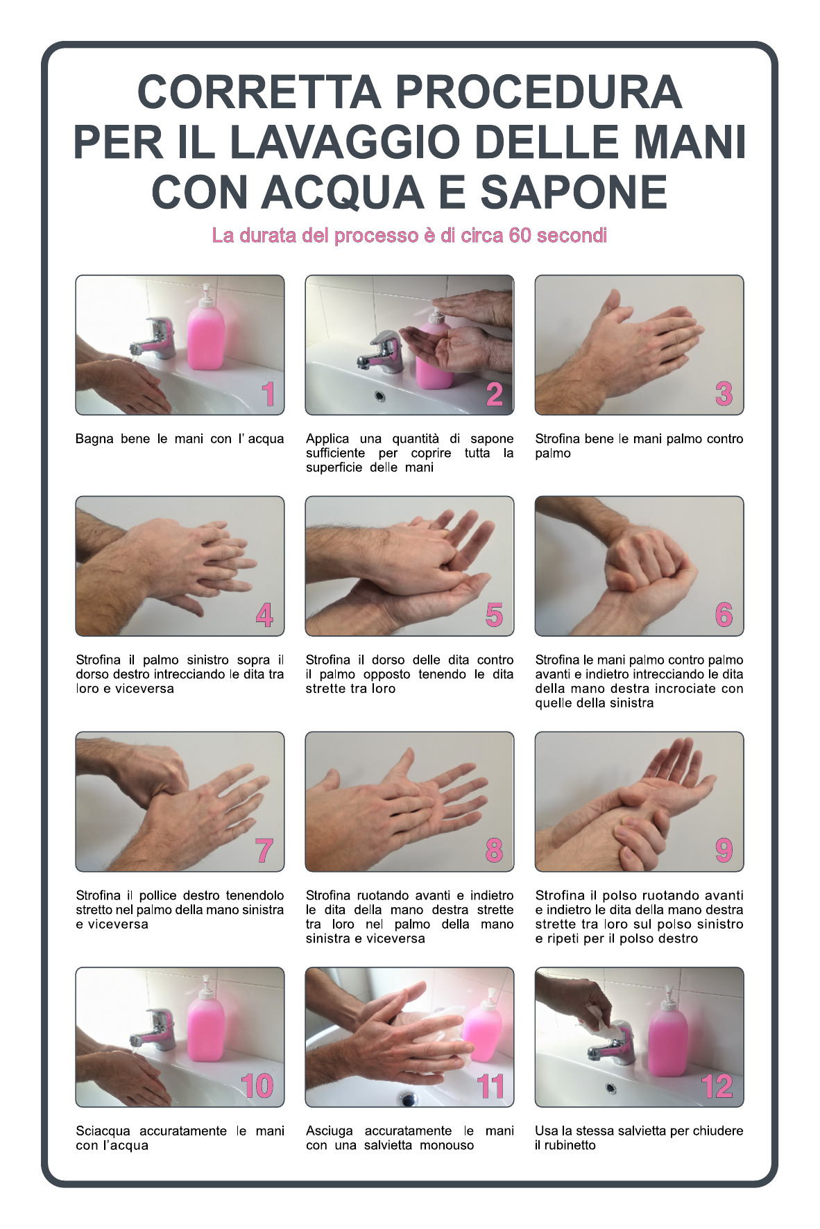 Aluminium Sign 333x500 Hand Washing with Soap