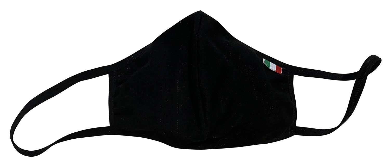Mascherina Facciale Cotone Anatomica - 3 strati - Colore Nero