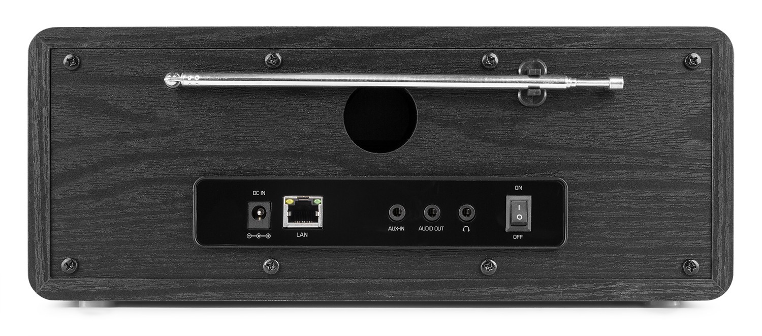 Roma, WiFi Internet radio con batteria integrata e display a colori, colore nero