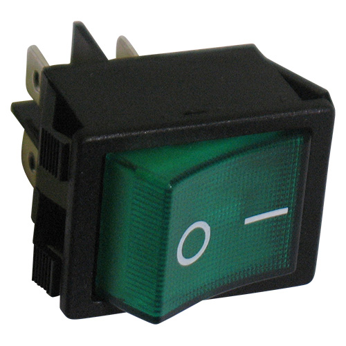 interr. a bilancere luminoso bipolare on-off 15a-220v verde R592KMFT2FS 10A 250V