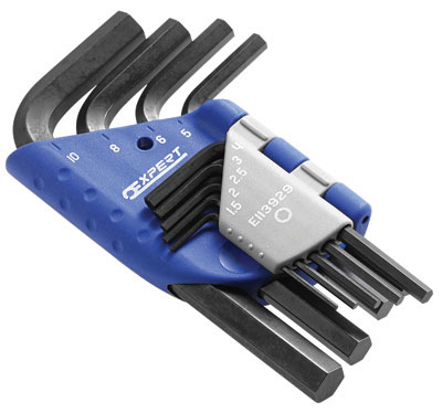 Set 9 pezzi chiavi a brugola corte, con custodia