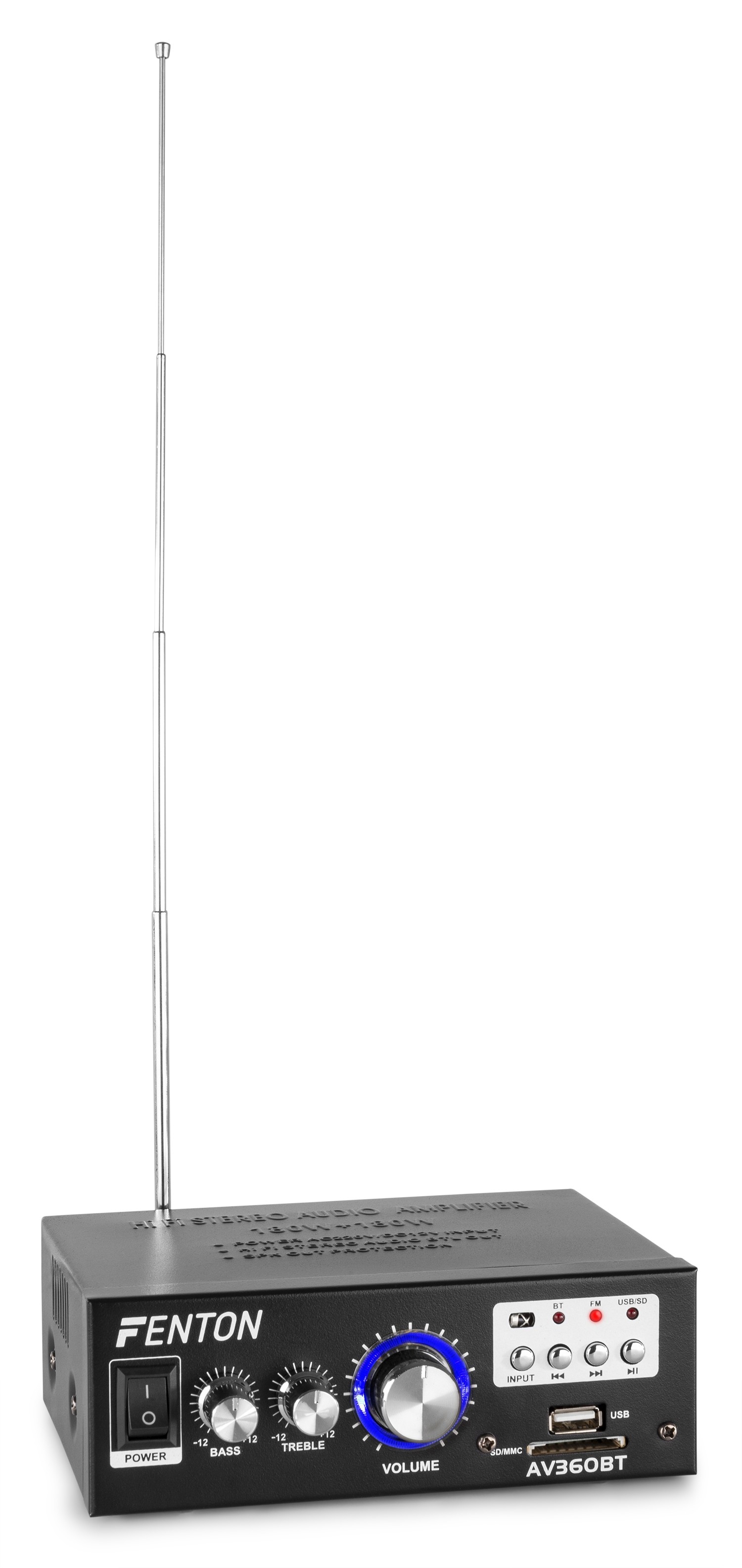 Mini Amplificatore 2x40W con BT / SD / USB / MP3 / FM AV360BT