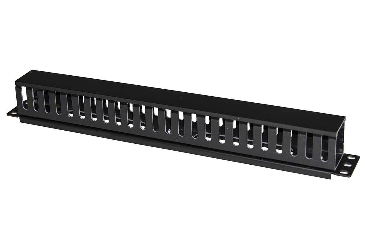 MKORG1UL - PANNELLO PASSACAVI 1 UNITA' A GABBIA PER RACK COPERCHIO 25 SLOT COLORE NERO