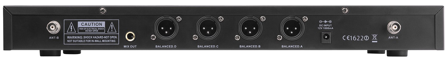 PD504H Set microfonico wireless in banda UHF 4 x 50 CH + 4 microfoni palmari