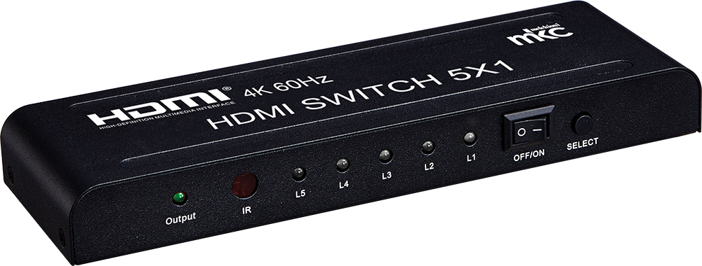 HDMI Selector V2.0a UHD 4K/60Hz 5IN x 1OUT model MK-DSW5 2.0