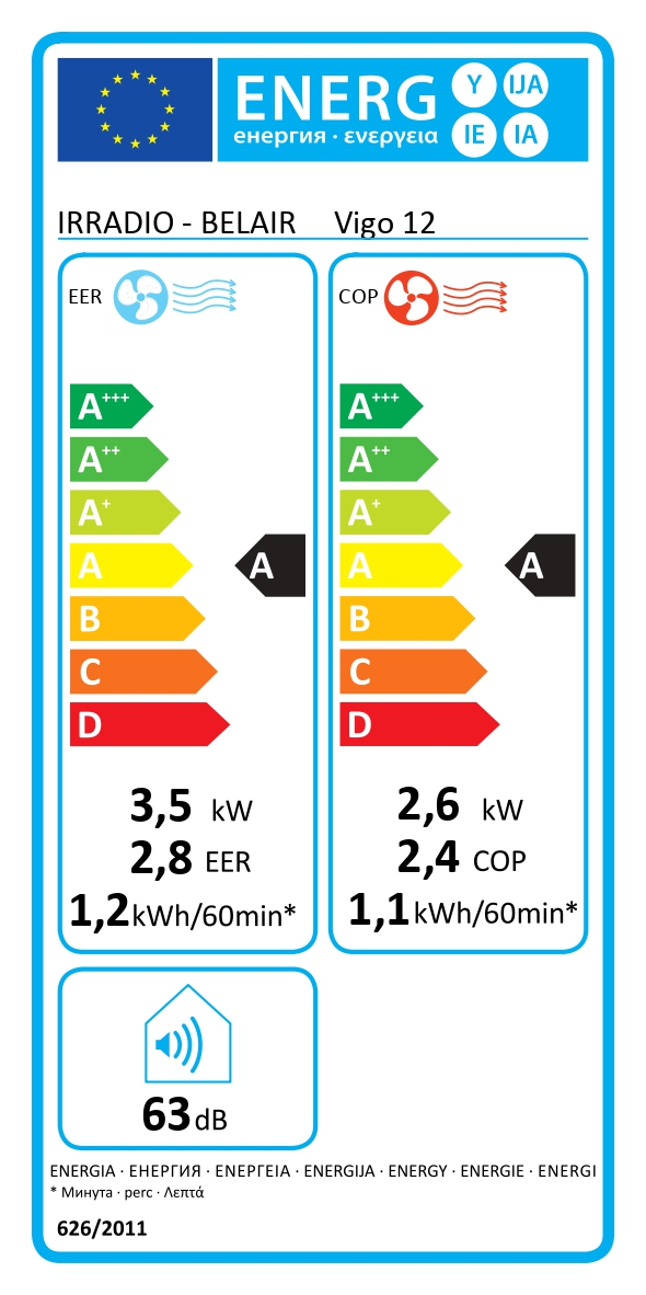 Condizionatore portatile VIGO 12 con pompa di calore e deumidificatore - 12000BTU