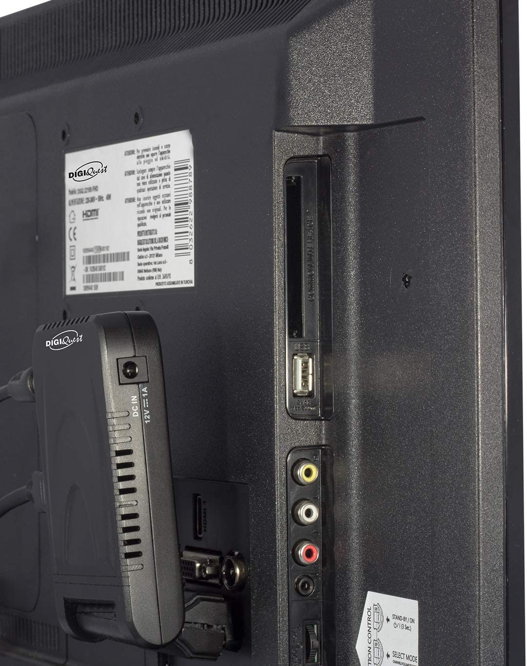 Decoder Digitale terrestre con display, USB player, DC12V e funzionalità Alexa