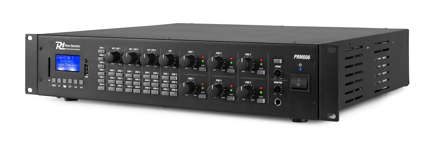 Amplificatore da 360W 6 zone 6 x 60W, 100V/8Ohm mod. PRM606
