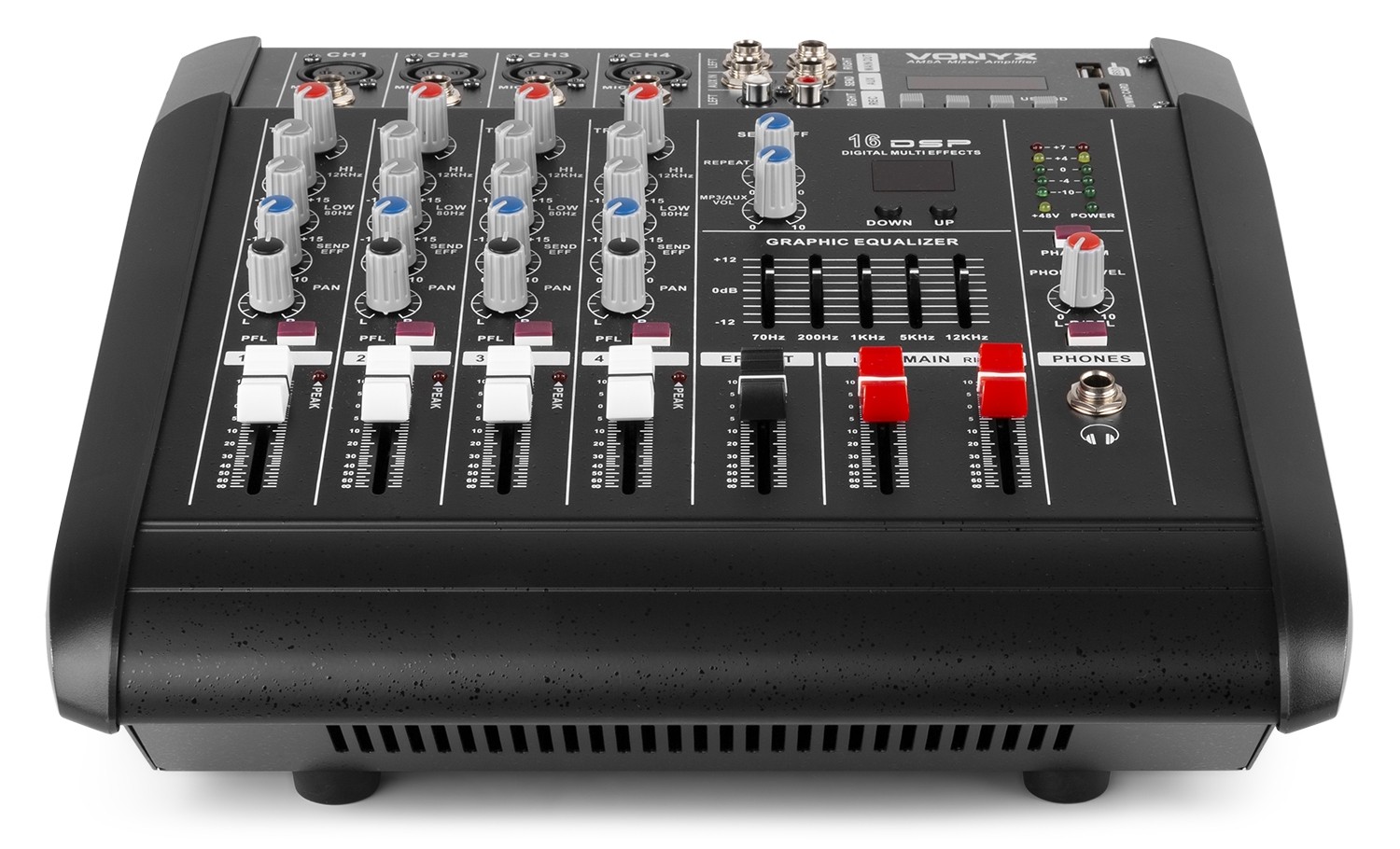 Mixer Audio a 5 canali con amplificatore e DSP / BT / SD / USB / MP3