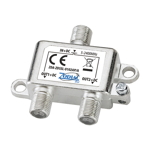 ZDA-ZDSSL-0102AP-A - Divisore da interno DTT-SAT, 1 IN - 2 OUT, feq. 5-2400Mhz