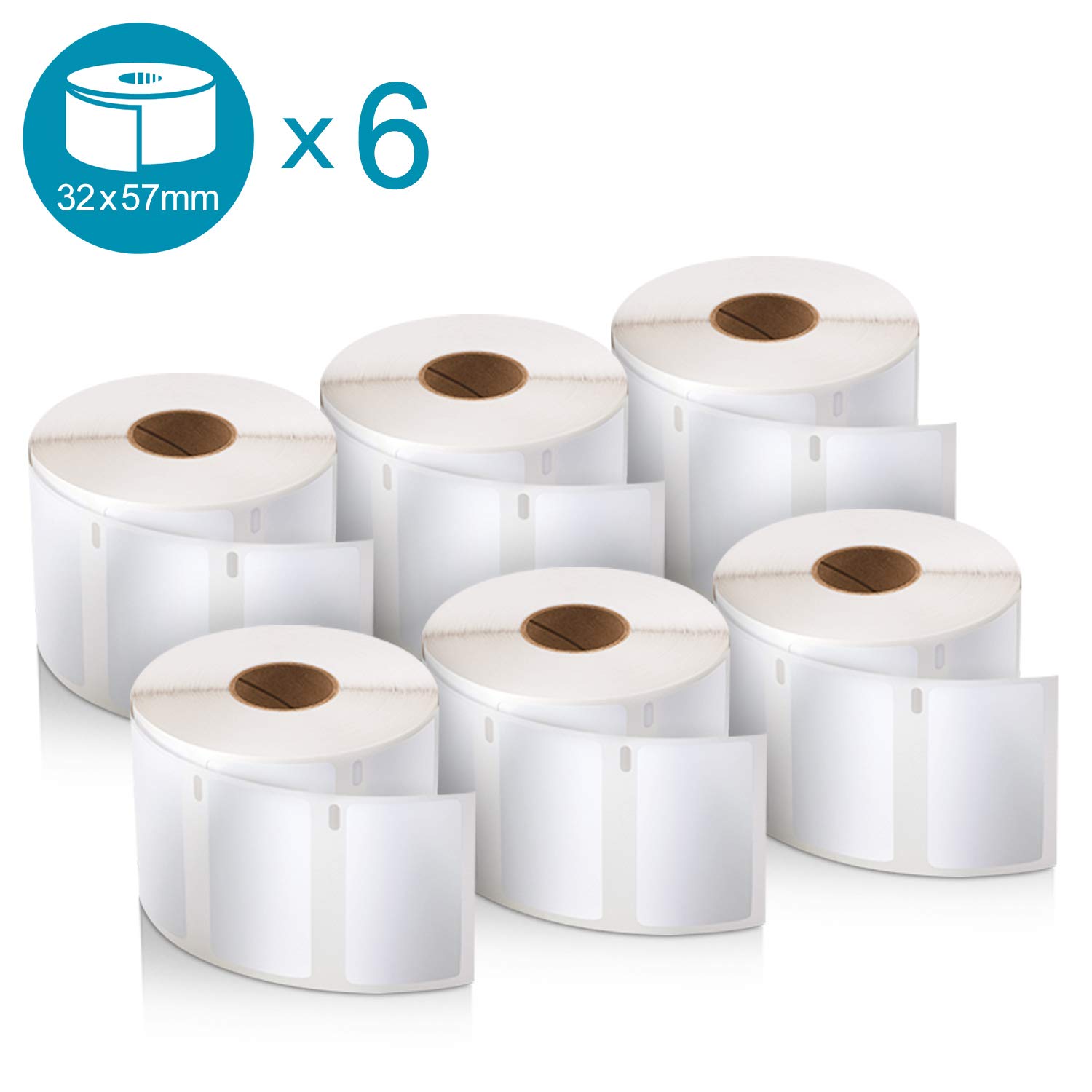 Etichette DYMO® LabelWriter™ 57 x 32 mm - Bianco Value Pack (6 Rotoli)