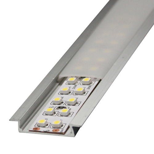 Profilo alluminio per stripled da 20mm copertura chiara piana 2mt. LR44-COVER MKC Light