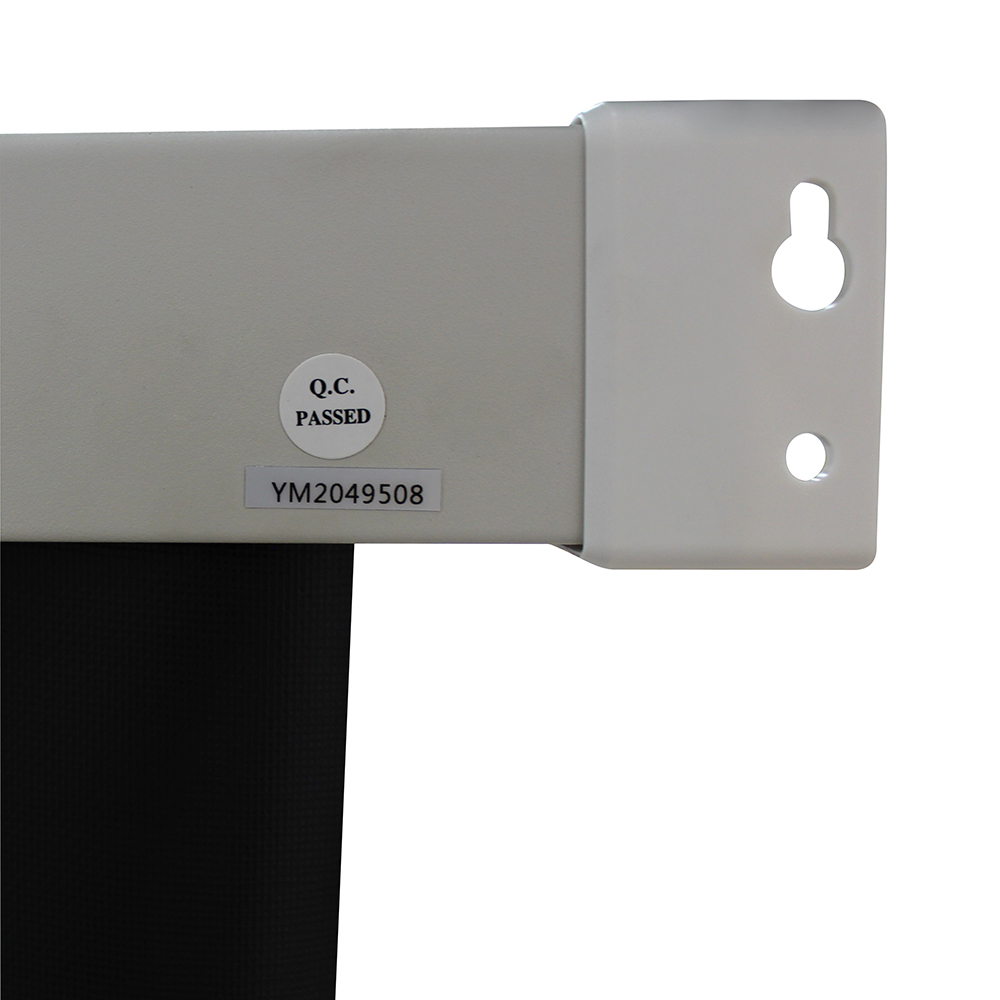 Schermo Manuale 200x152cm con tela bianca, retro nero e bordo nero, formato 16:9, Mod. IR-S3202RN