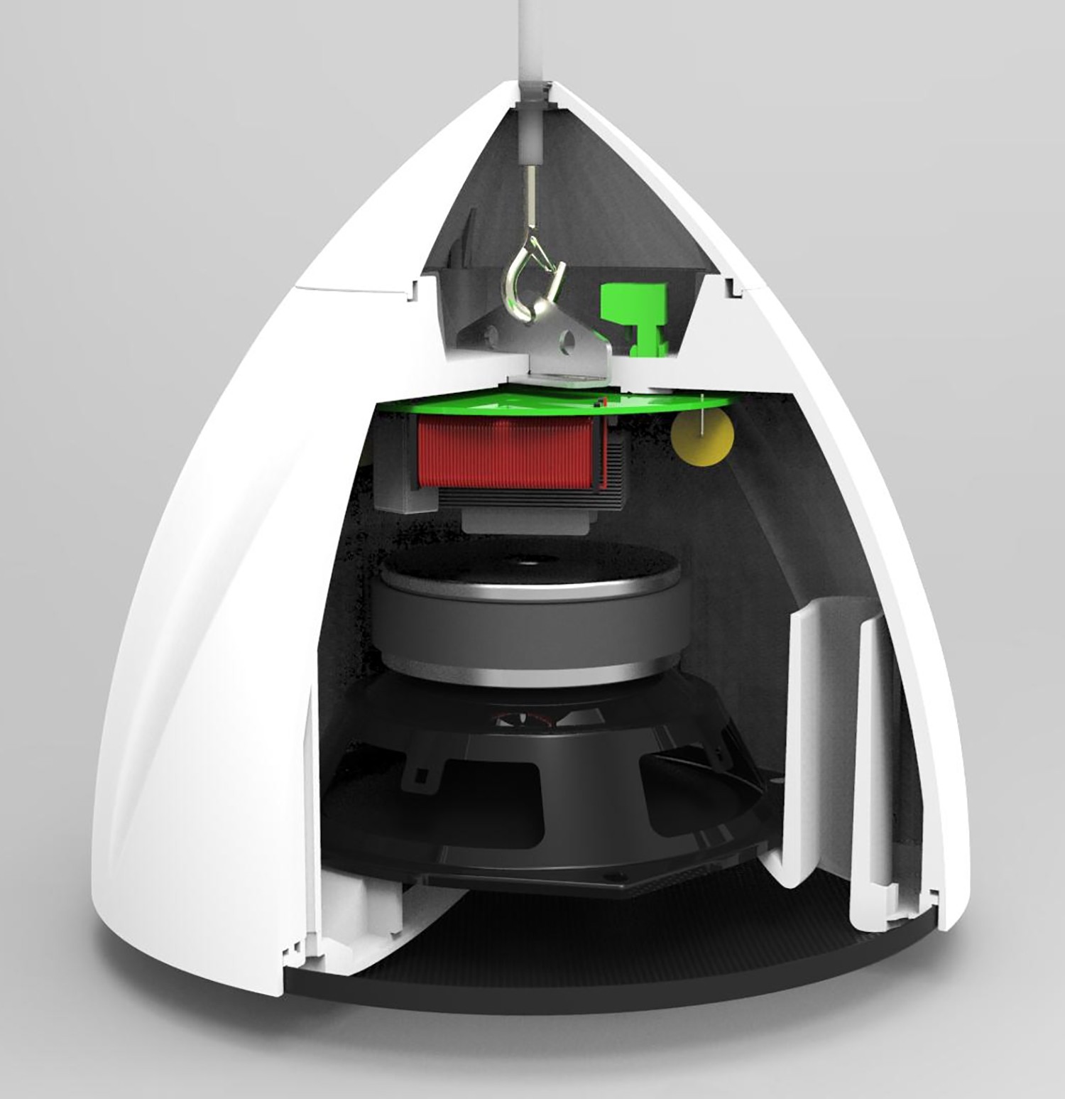 30W Suspended Speaker 100V/8Ohm 5.25” Woofer, Black, model PDS40B