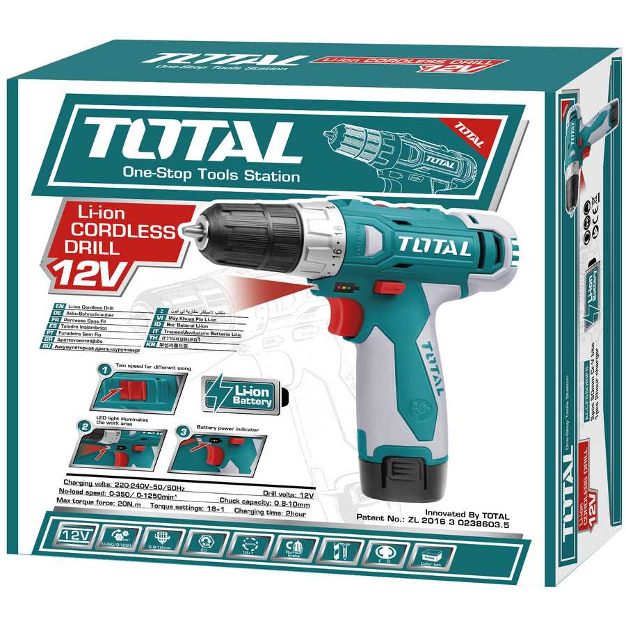 Trapano 12V con 2 Batteria e 2 Punte Cr-V TDLI228120