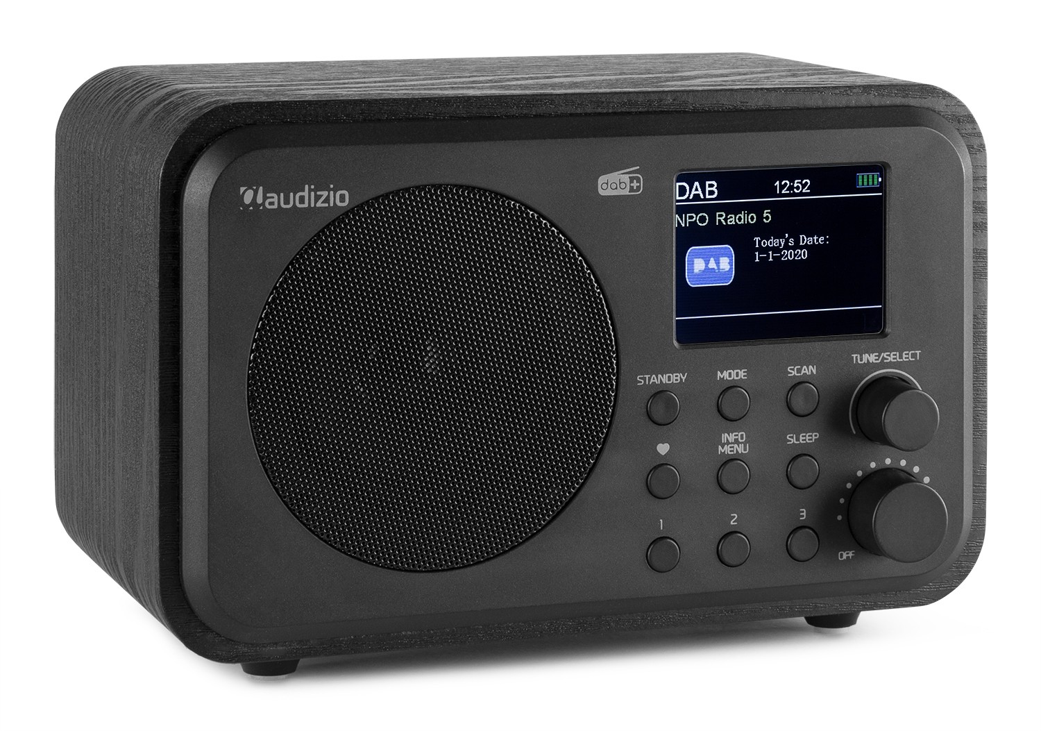 Milano, Radio DAB+/FM con batteria ricaricabile, BT e display, colore nero