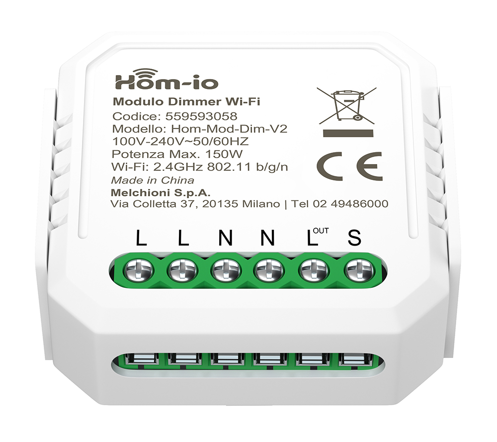 Hom-Mod-Dim-V2 Modulo dimmer 150W da incasso WiFi