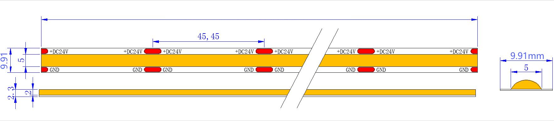 COB LED Strip SL-COB528-24V3K-IP20
