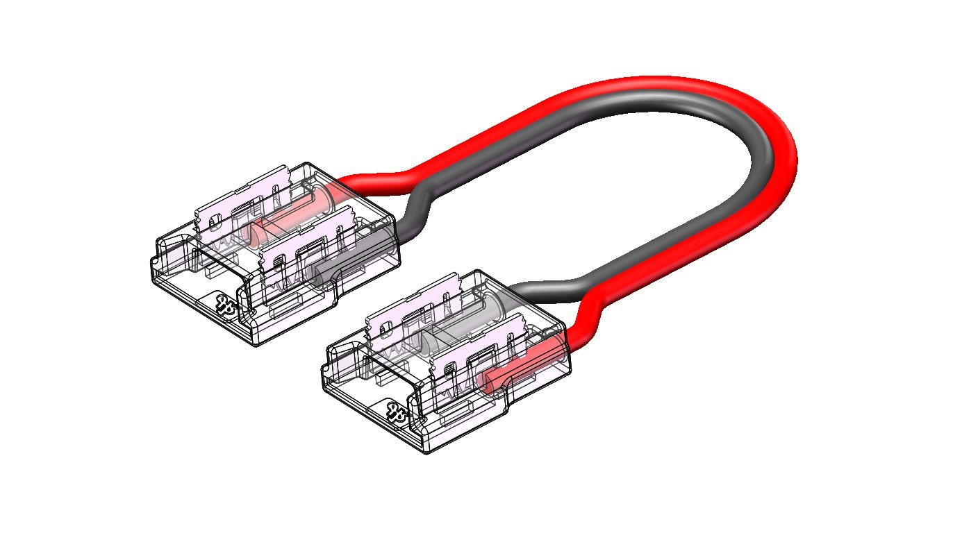 Connettore strip - strip con cavetto 15cm, board 8mm 2 pin IP20