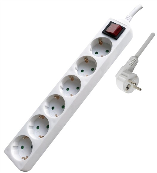 Multipresa con interruttore a 6 posizioni tipo F Schuko Spina Schuko 16A 250V~ Cavo da 1,5mt