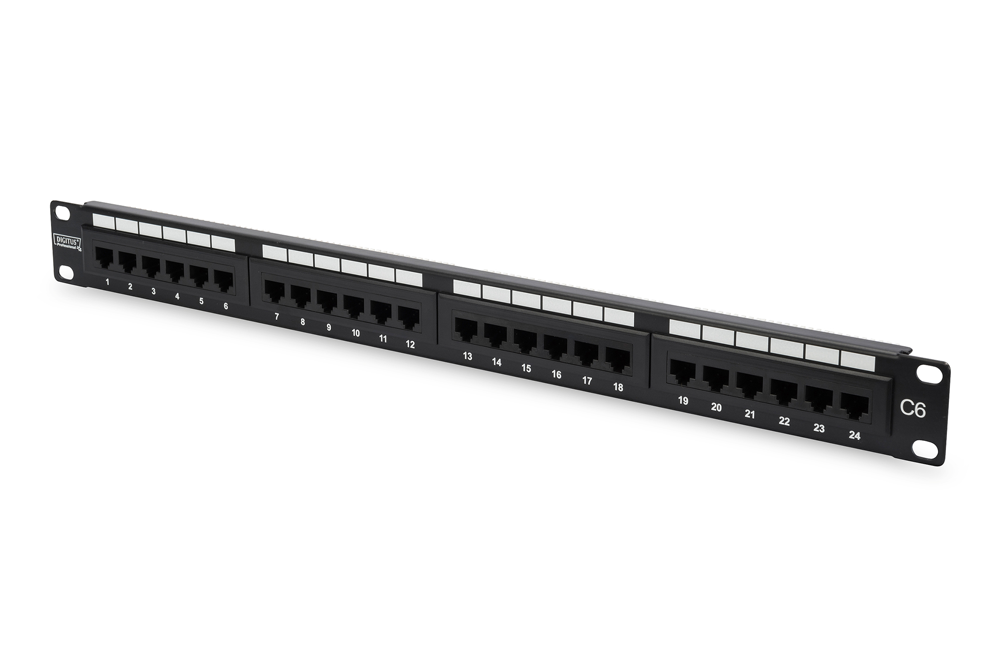 Digitus DN-91624U CAT 6 Patch Panel, unschermato, 24-port RJ45, 8P8C, LSA, 1U, rack mount, bl, 482x44x109