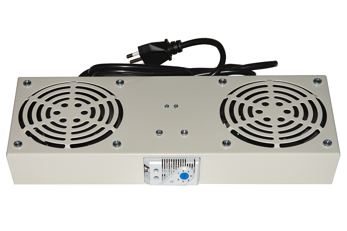 MKVENT2G - MODULO 2 VENTOLE CON TERMOSTATO PER ARMADI RACK A MURO LINK COLORE GRIGIO