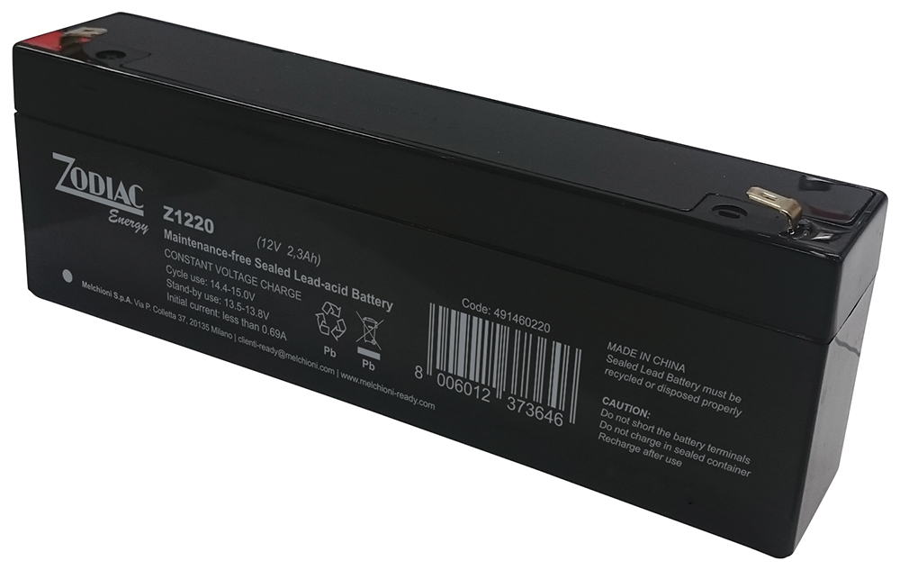 Batteria al piombo ricaricabile 12V 2.2Ah terminale faston 4.8mm ZODIAC