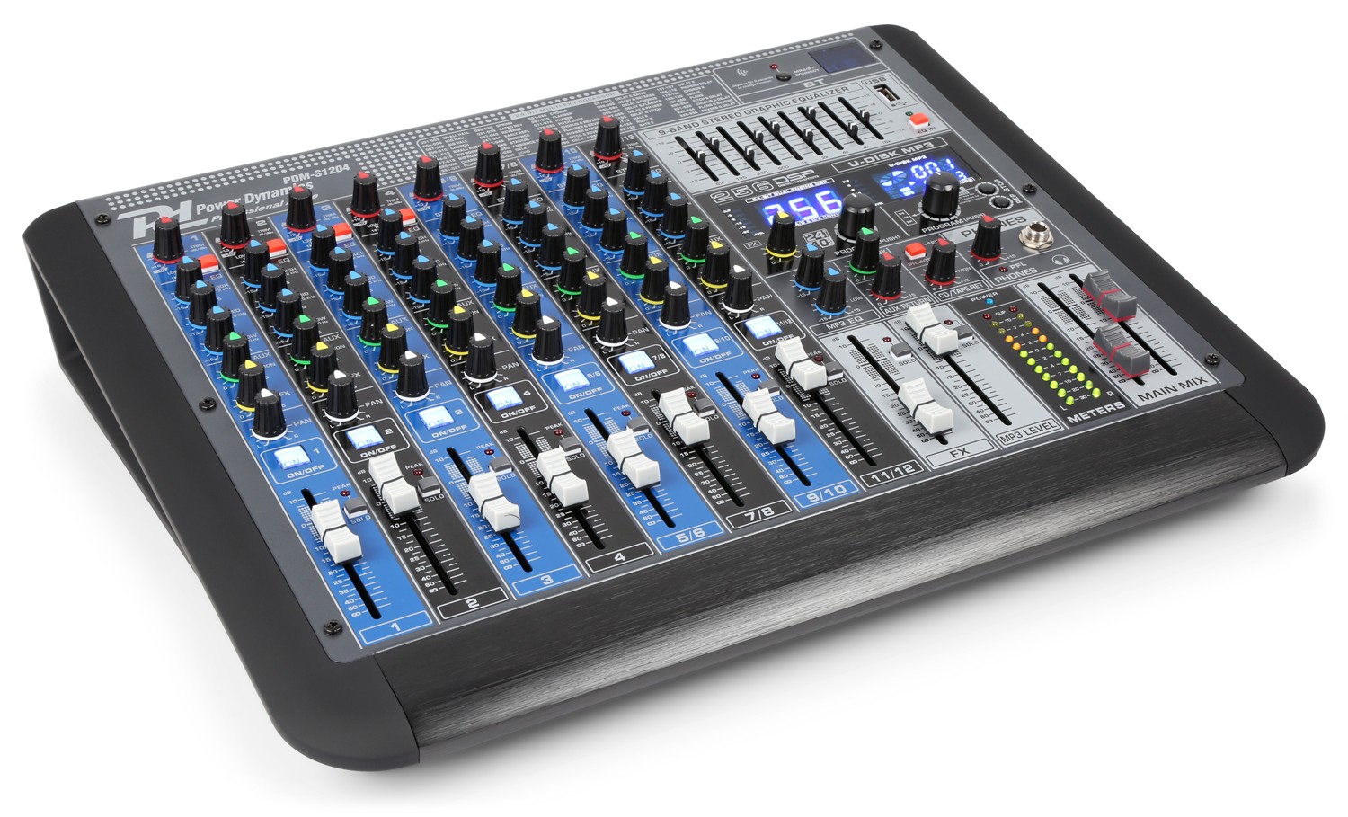 , mixer 12 canali funzione eco, dsp. ingresso usb mp3 e ricevitore bluetooth