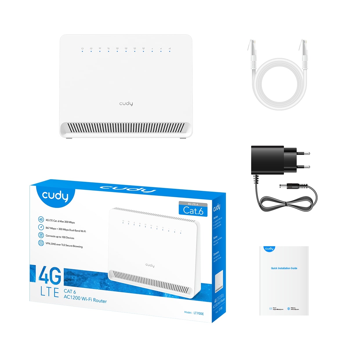 LT700E - AC1200 Wi-Fi 4G LTE Cat6 Gigabit Router