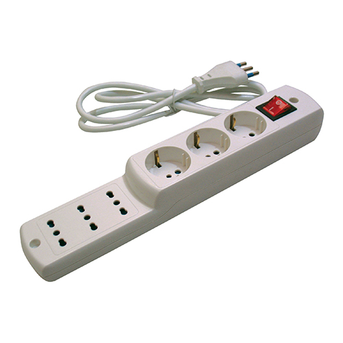 Multipresa bianca n6 prese n3 schuko+n3 prese con interr. WINNER