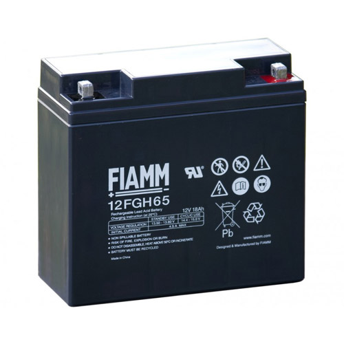 12V 18Ah rechargeable lead-acid battery with 5.5mm flag terminal FIAMM