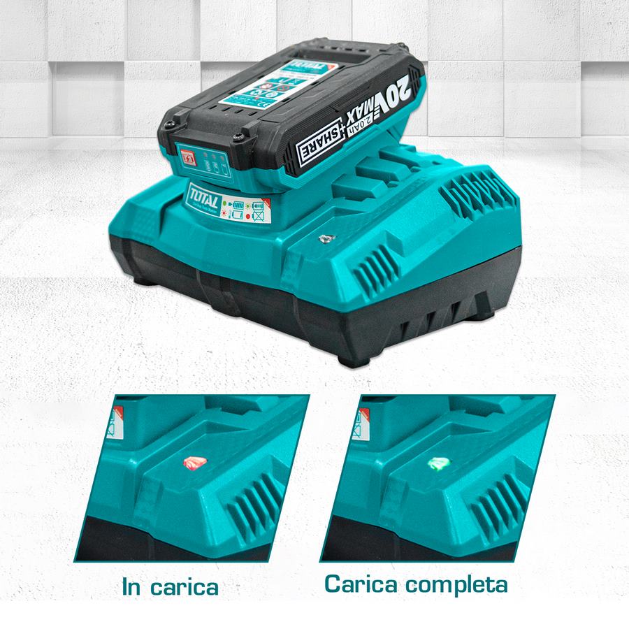 Caricabatteria rapido - 4Ah - 20V TFCLI2003