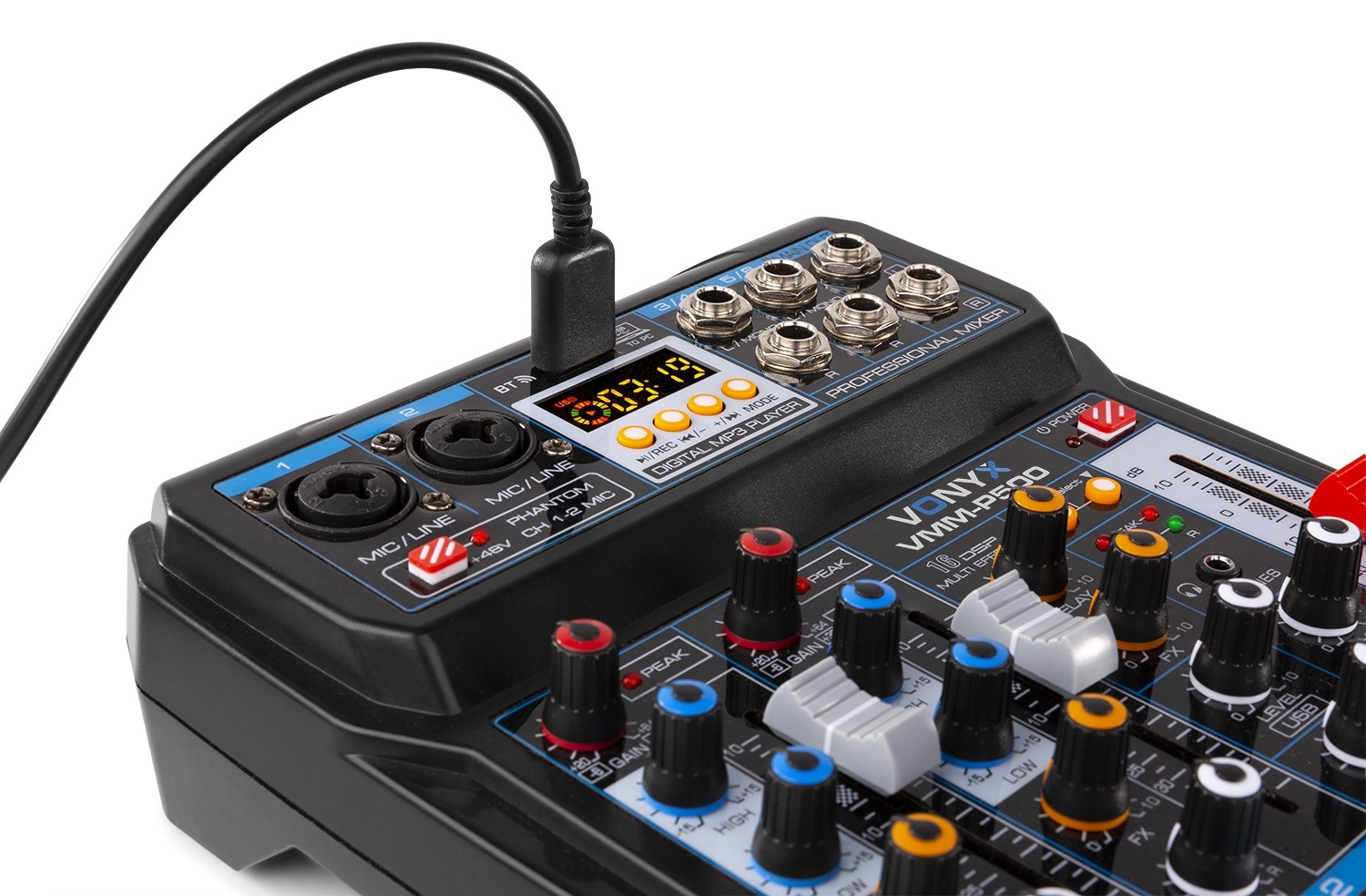 Mixer Audio a 4 canali con DSP / USB MP3 / Bluetooth, Mod. VMM-P500