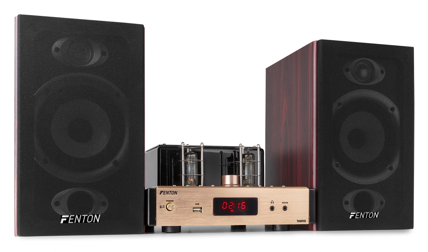 Amplificatore valvolare ibrido stereo + coppia diffusori, con USB e Bluetooth TA80S