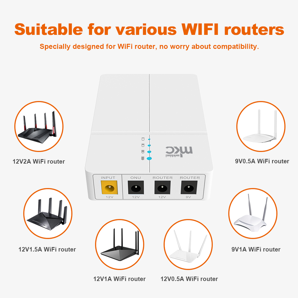 MK-7800 MINI DC UPS 7800Mah 9V-12V