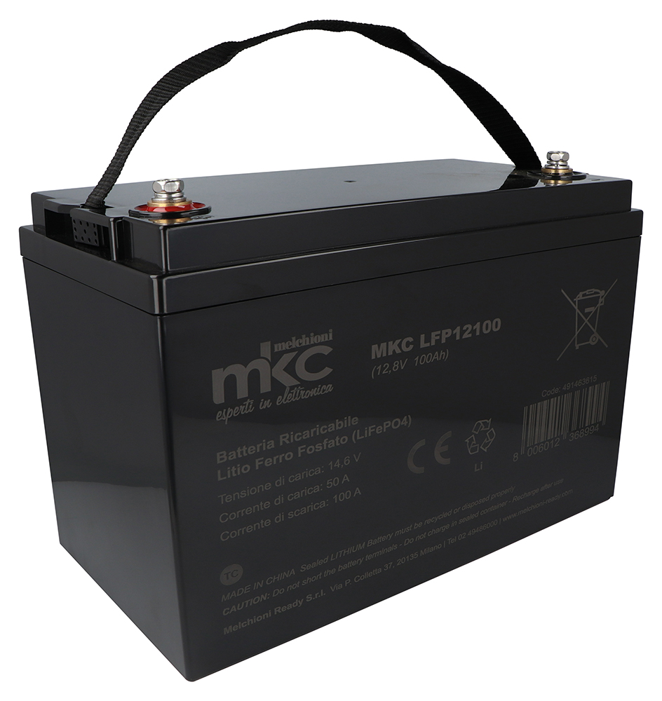 Batteria MKC LiFePO4 LFP12100 12V - 100ah, M8