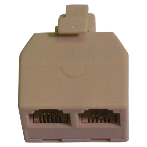 Adattatore telefonico modulare spina 6/4 - 2 prese 6/4