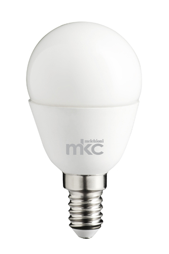 Lampadina LED E14 220-240vca 3000K luce bianca calda G45 5,5W MKC Light