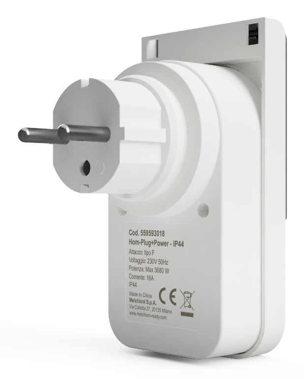 Presa WiFi -230VAC - 16A - Hom-Plug+Power - IP44