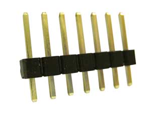 2.54mm 2-Position Male Strip Connector, Gold Plated, Height 6 CT/2-I