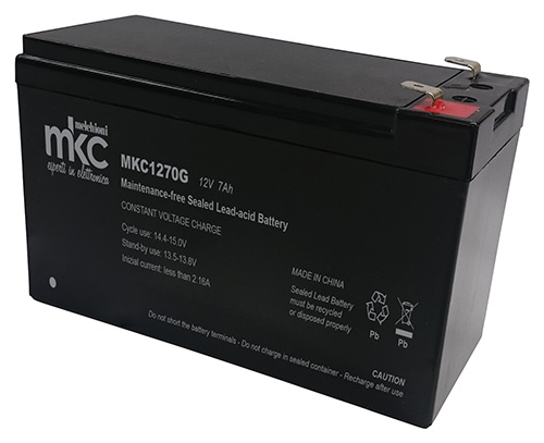 Batteria al piombo ricaricabile 12V 7Ah terminale faston 6.3mm MKC