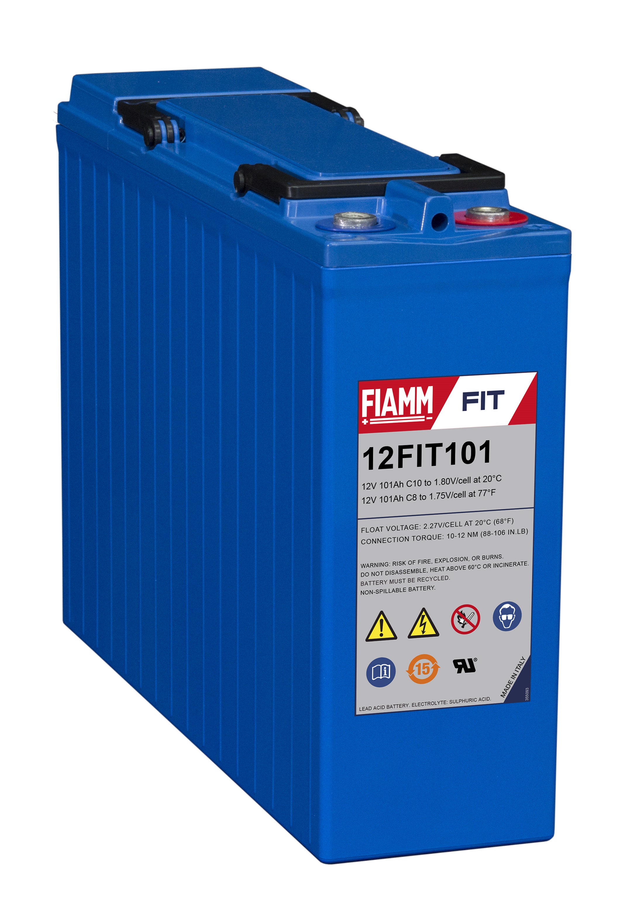 Batteria al piombo ricaricabile 12V 0,6Ah terminale m8 FIAMM