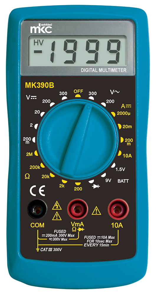MK390B - Digital multimeter DC/AC 300V with battery and diode test