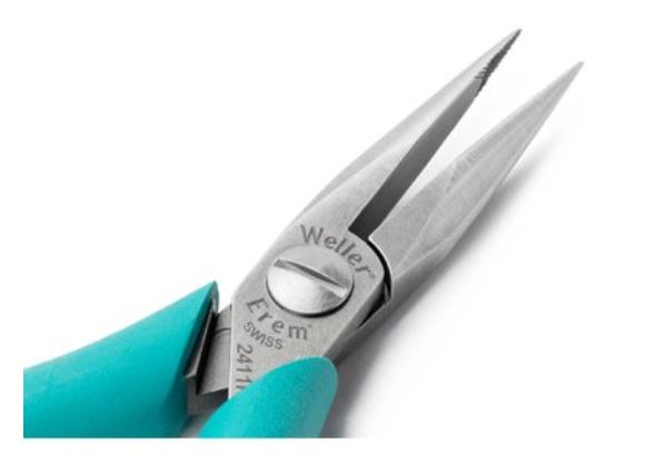 Pinze con becco ad ago e ganasce lisce, tonde, ad alta precisione, 2411PD Weller