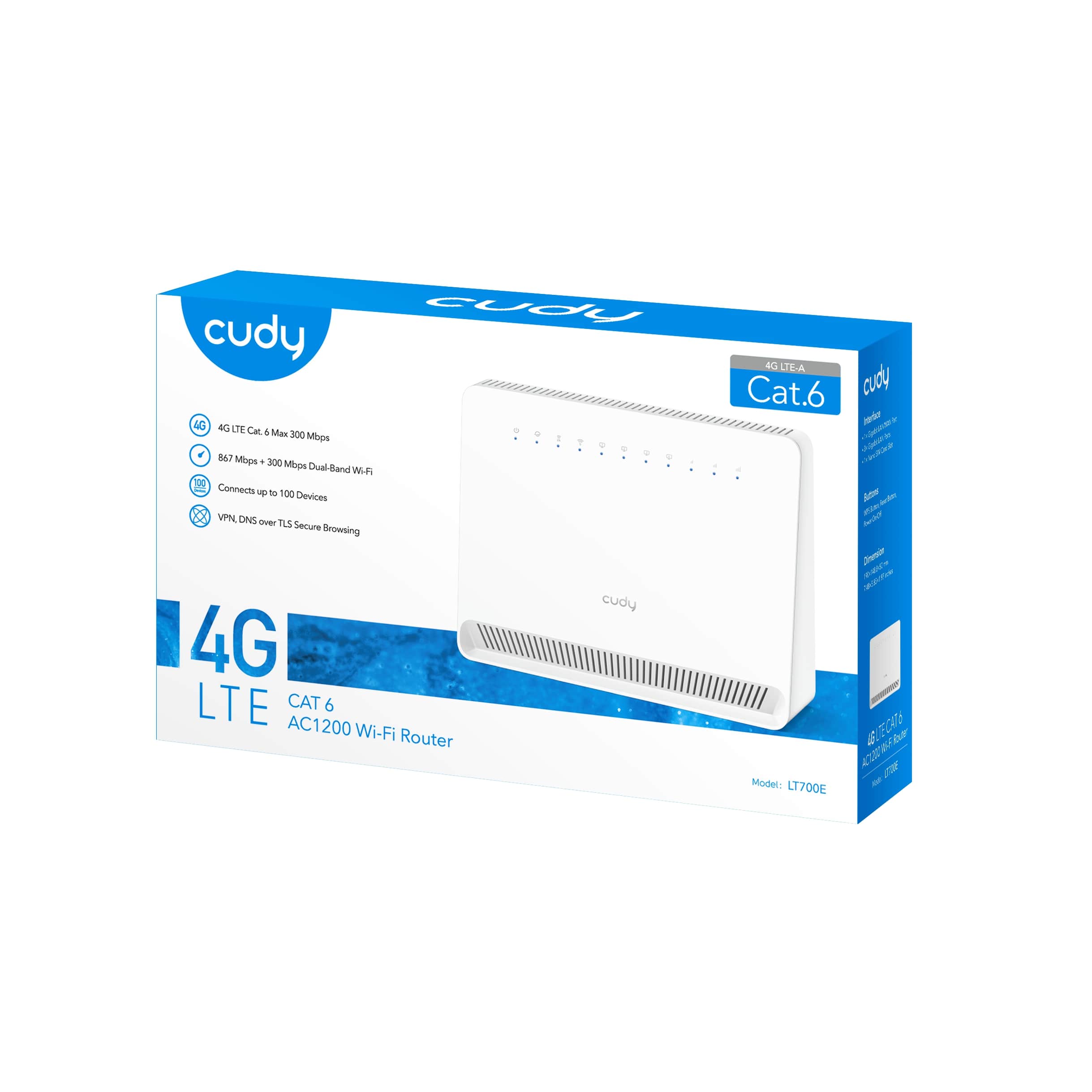 LT700E - AC1200 Wi-Fi 4G LTE Cat6 Gigabit Router