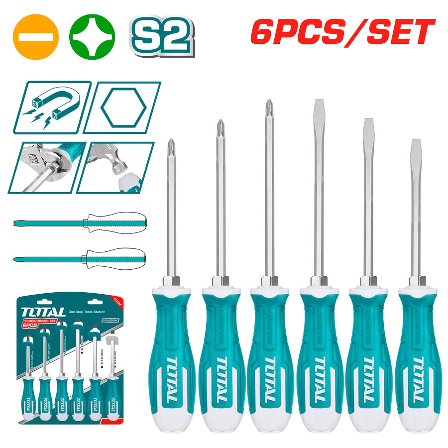 6-Piece Slotted Head Screwdriver Set THGSS2606