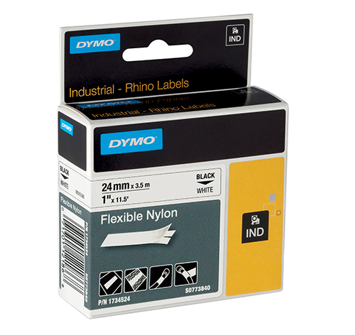 DYMO 470004112 Rhino 24 mm flexible nylon black on white