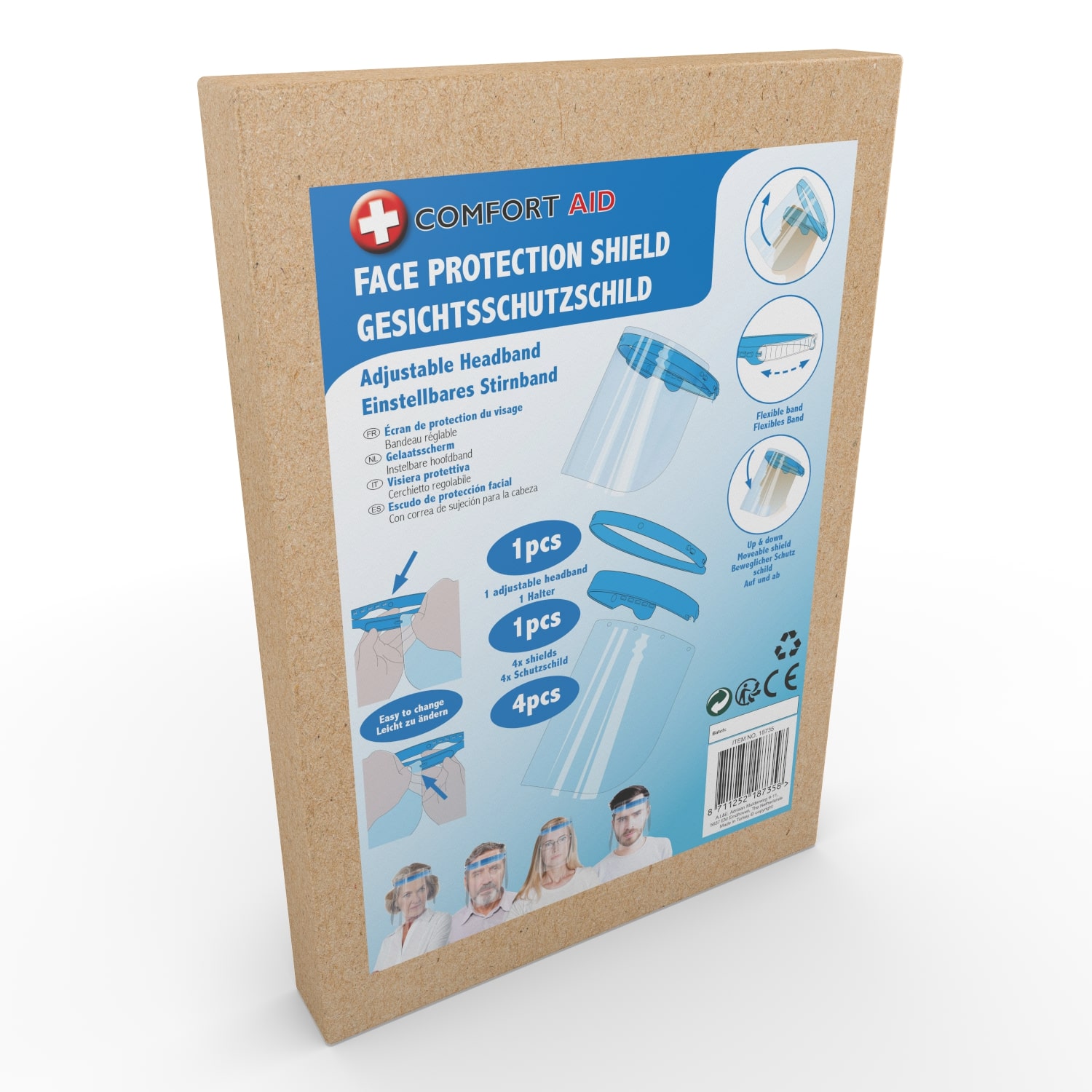 KIT VISIERA PROTETTIVA, 1 FASCIA + 4 VISIERE